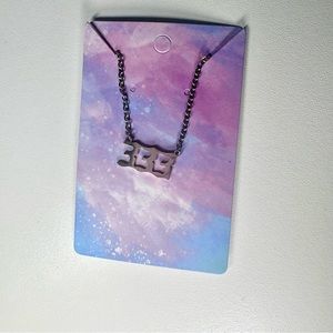 Angel number stainless steel silver necklace